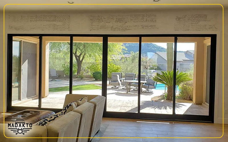 پنجره برقی اسلایدی-شیشه اسلایدی-ماداکتو سایه