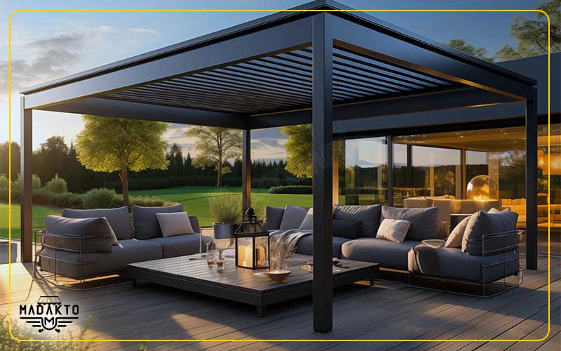 خرید بهترین سقف برقی برای پارکینگ-سقف برقی حیاط-ماداکتو-سایه